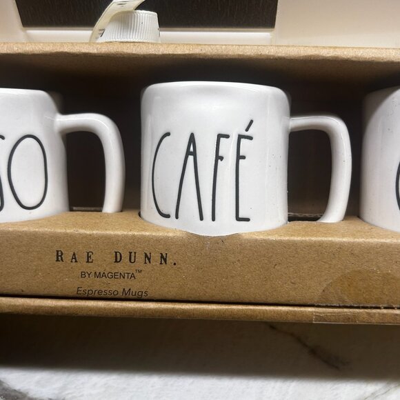 NIB Rae Dunn Magenta Set of 4 Espresso Mugs Rae Dunn Coffe Mugs - Picture 6 of 7